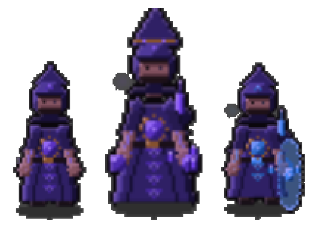 Arcanum Purity circle: an Acolyte, the mitred Magus, and a Warden with her ward